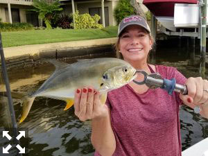 Tina won the day catching several large snook to 25 inches, and some small jacks and mangrove snapper.