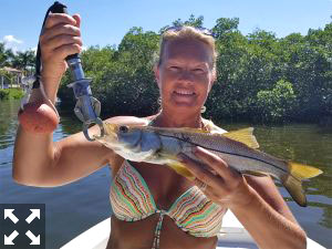Helena Anders from Sweden enjoyed the weather and the fishing.