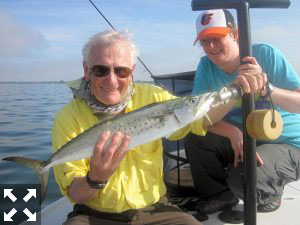 Spanish mackerel should be a good option during March. Tony Merlis, from NH, caught and released this one on an Utra Hair Clouser fly while fishing Sarasota Bay with Capt. Rick Grassett in a previous March.