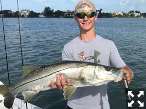 Alex caught and released this super sized snook.