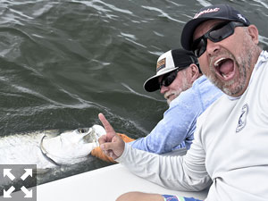 Cliff Ondercin, from Sarasota, with a tarpon caught and released on a DOA Baitbuster while fishing Charlotte Harbor recently with Capt. Rick Grassett.